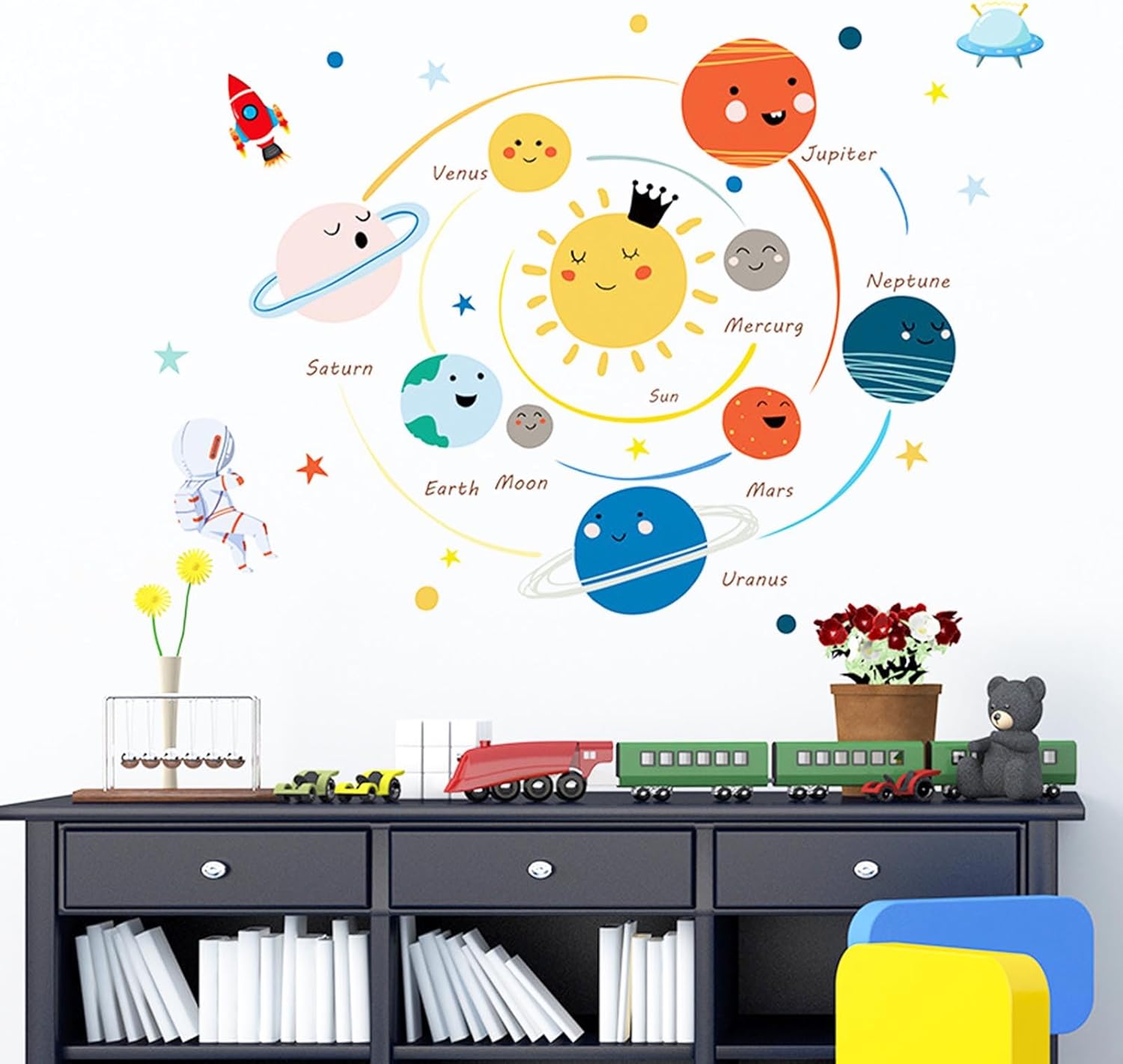 Solar System Wall Stickers for Kids, Universe Space Wall