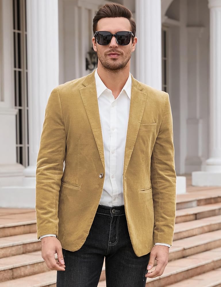Amazon.com: TURETRENDY Men's Casual Blazer Corduroy Jacket