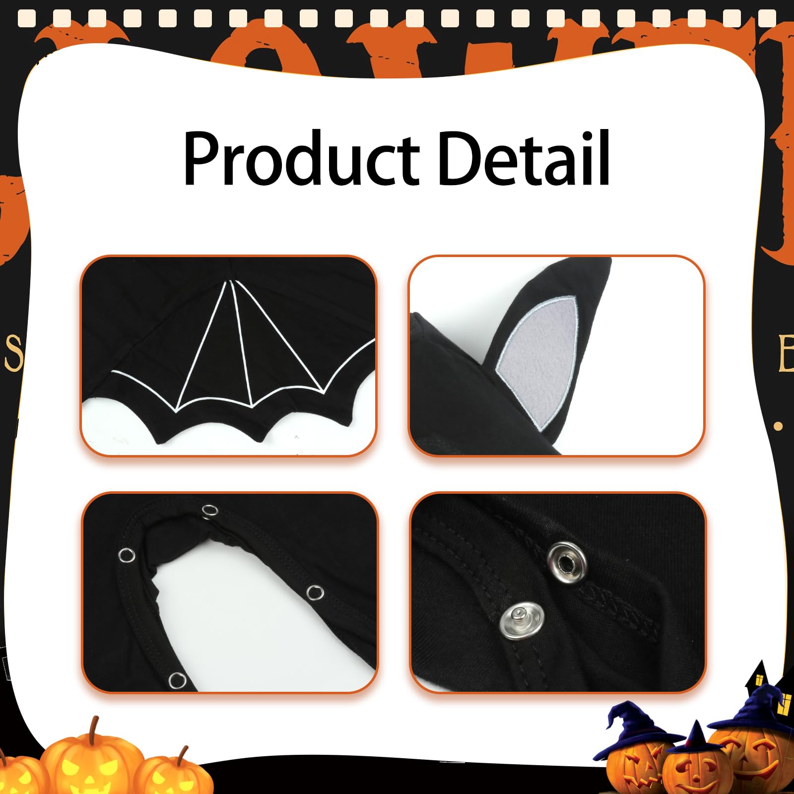 Lifreer Halloween Kleinkind Fledermaus Muster Strampler mit Hut Halloween Cosplay Kostüm Jumpsuits Outfits für Neugeborene Baby Jungen Mädchen (18-24 Monate)
