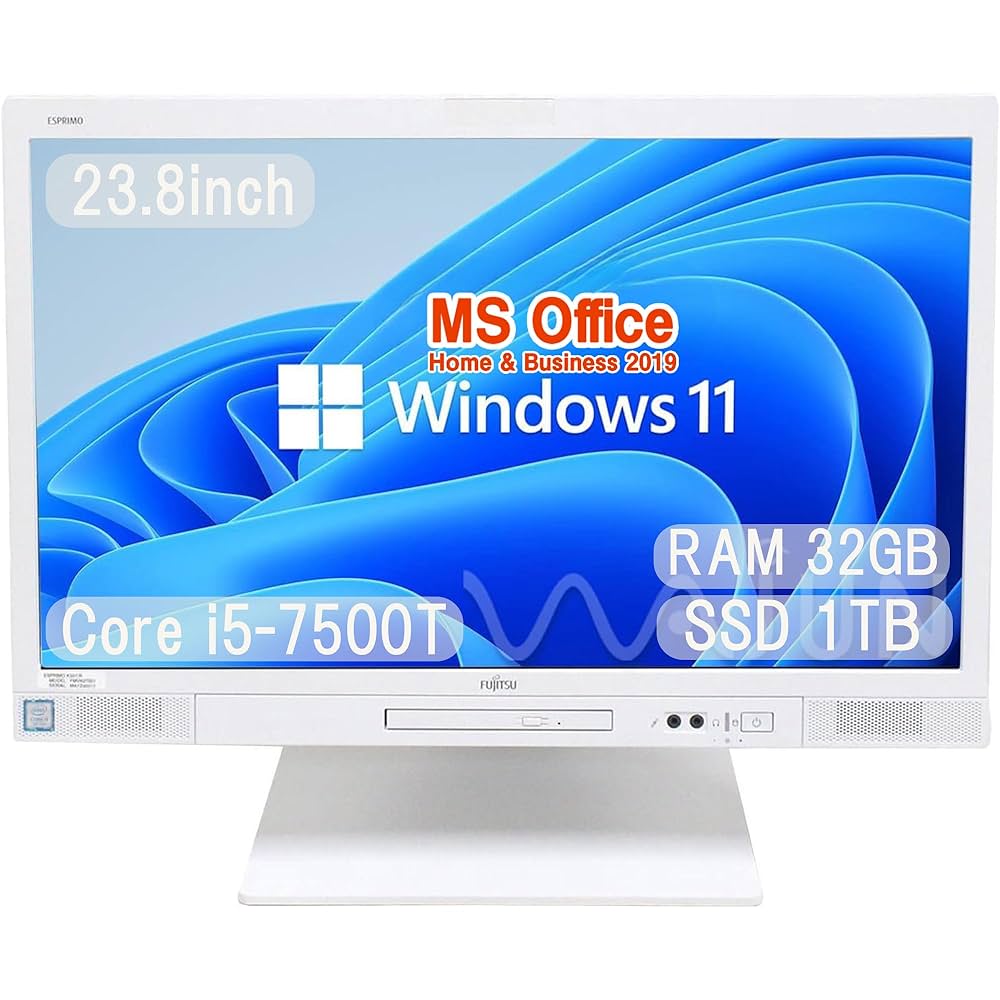 整備済み品】富士通 一体型PC K557 / 23.8型フルHD / Win 11 Pro