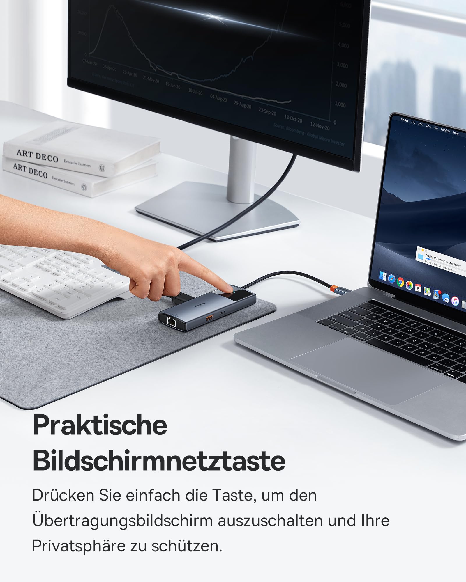 Baseus USB C Hub 10Gbps USB 3.2 Adapter mit LAN Ethernet, 4K@60Hz HDMI, 2 USB-A, USB-C, 100W PD, 6 in 1 Docking Station für iPhone 15, Laptop MacBook/Surface Pro/Dell/iPad/Steam Deck/Rog Ally/Samsung