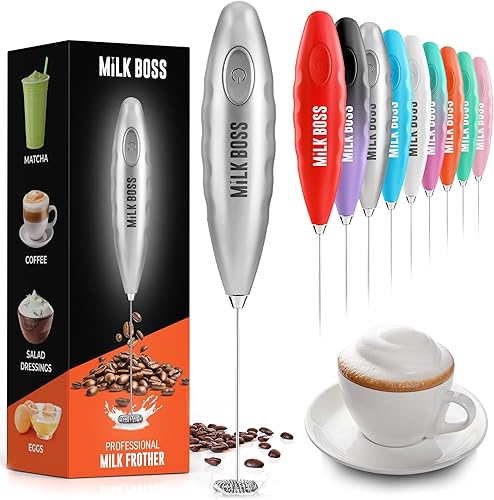 Miniatura 9 de Milk Boss Espumador de leche para café batidor de matcha Comfort Grip - Mezclador eléctrico de Matcha y mezclador eléctrico de mano - Espumador de