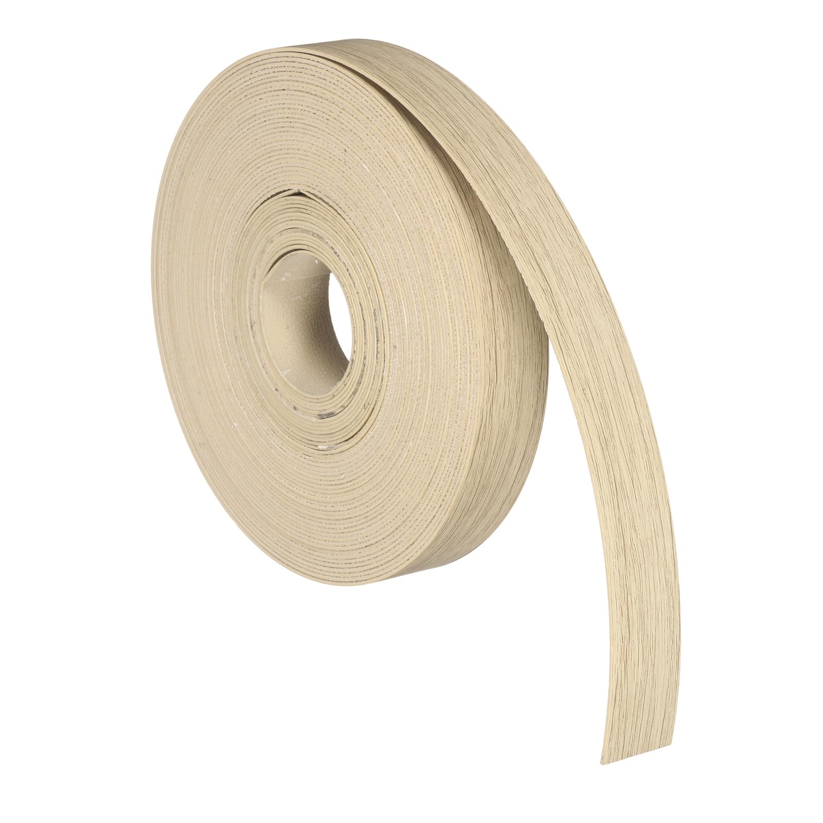 sourcing map 2.8cm x 7.6m Wood Veneer Edge Banding, Pre-Glued Flexible White Oak Edging Strips, Iron on with Hot Melt Adhesive Wood Tape for Cabinet Repair and Furniture Restoration