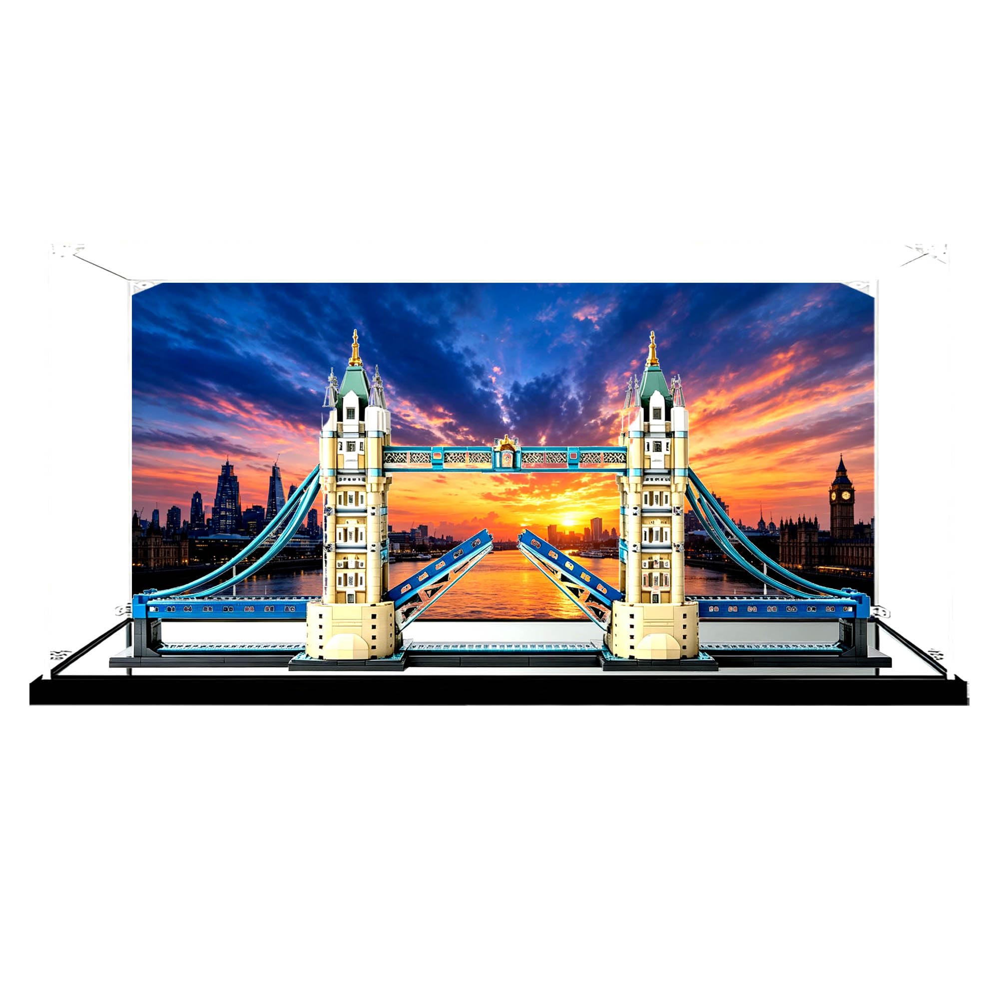 Vetrina compatibile con set Le-go Tower Bridge 21067 (stile B)