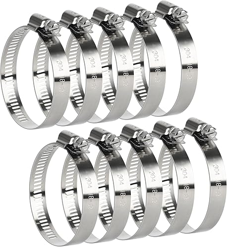 Miniatura 26 de Abrazadera de manguera de 1 pulgada, paquete de 10 abrazaderas de manguera de acero inoxidable para tubo de manguera de 1/2 a 1 pulgada, kit surtido