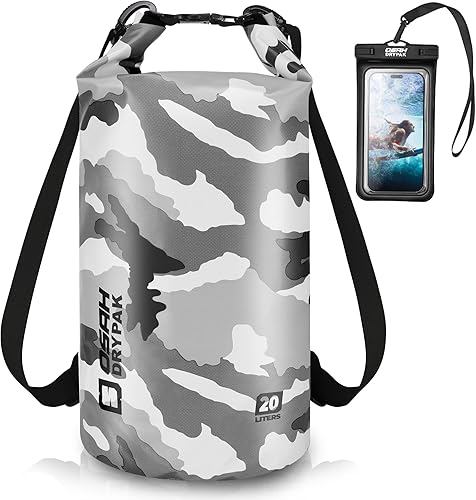 Bolsa seca impermeable, 5L10L20L30L40L Mochila de almacenamiento ligera con funda para teléfono para mujeres y hombres, saco impermeable flotante