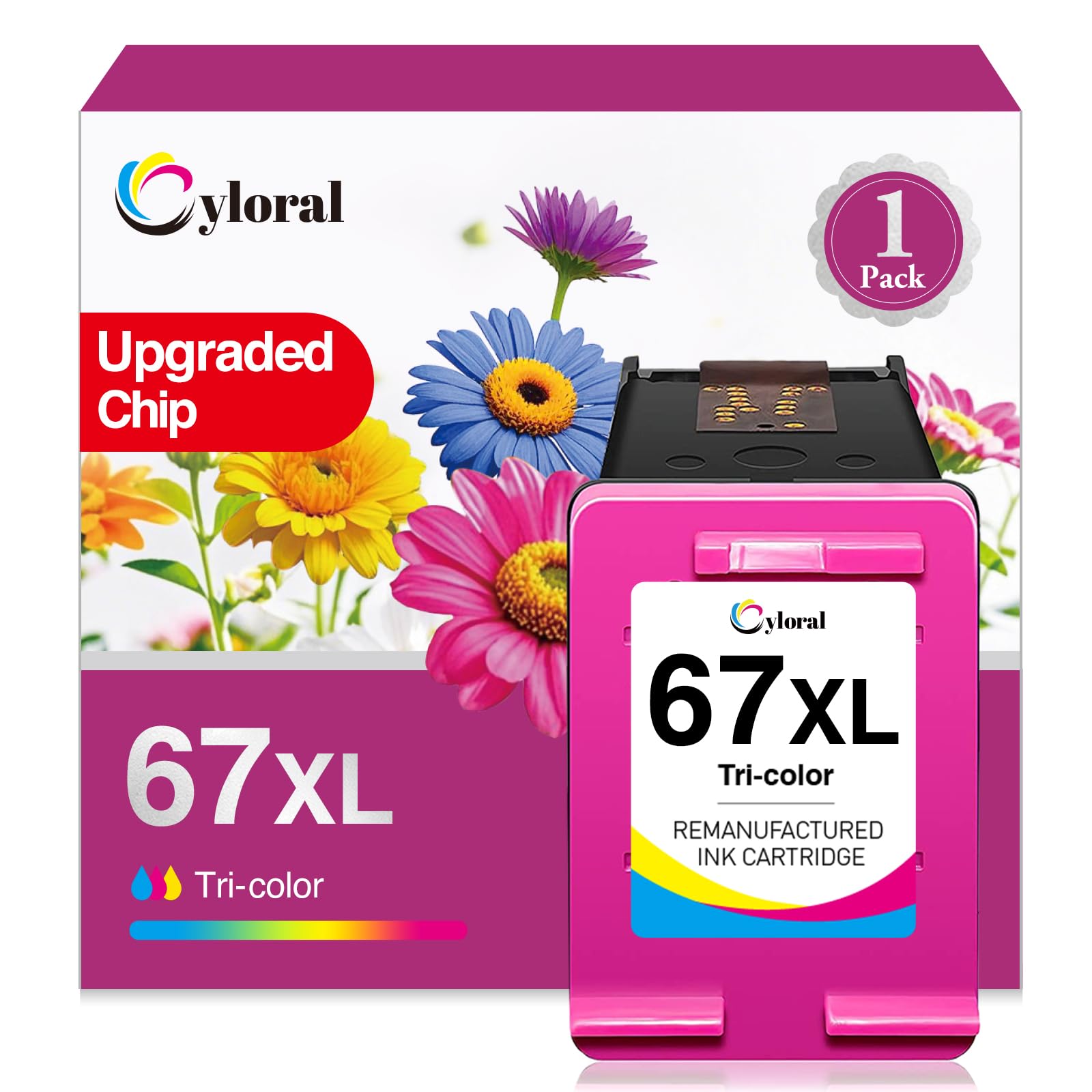 Cyloral 67XL 67 XL Color Ink Cartridge for HP Deskjet 4252e Ink Cartridges DeskJet 2755e 2700e 2734e 4100e 2800e 2827e 2842e 2852e 4200e 4255e 4155e