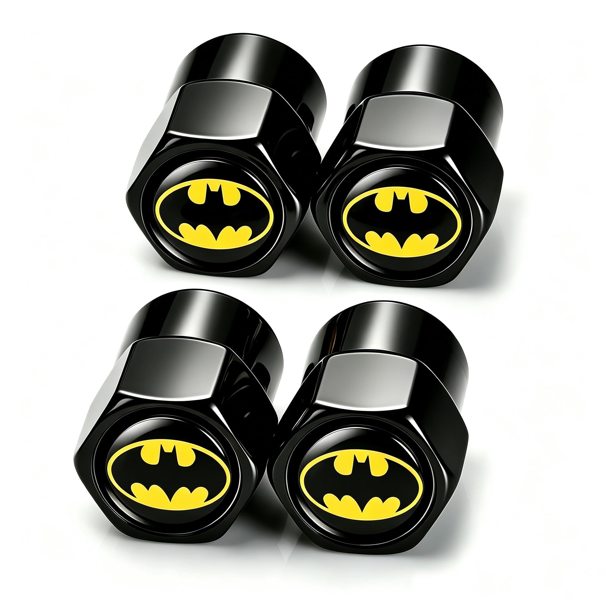 4PCS Batman Logo Tire Valve Caps, Universal Car Motorcycle Bike Wheel Valve Stem Dust Cap…