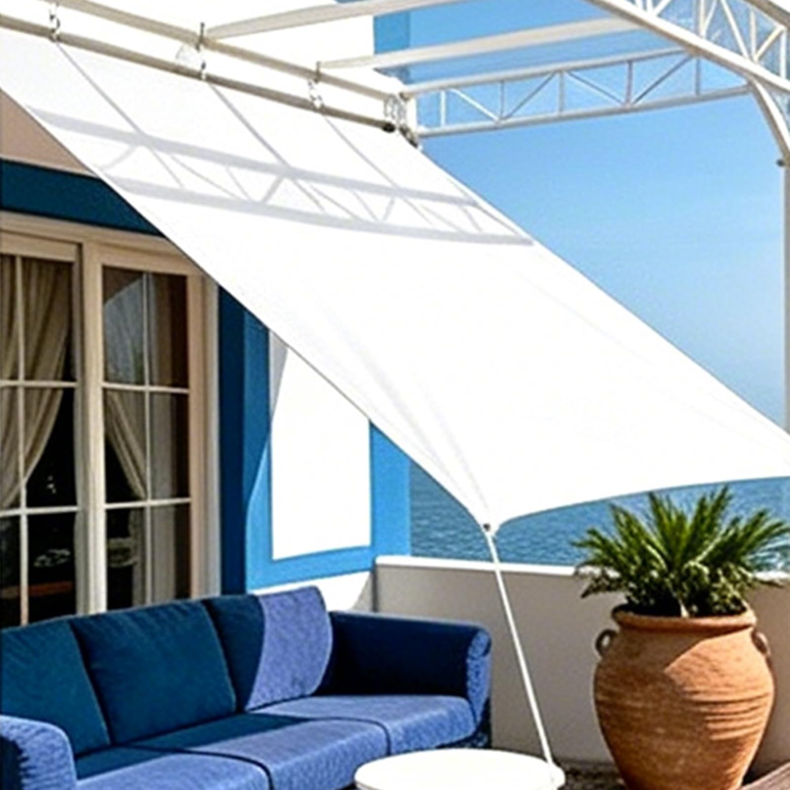 Waterproof Tarpaulin Heavy Duty Canvas Tarp Sheet 1.5x2m 1.2x1.5m 1.2x1.8m 2x3m 3x4m 4x6m for Outdoor Garden Balcony Furniture Caravan Cover(3x5m(9.8ftx16.4ft))