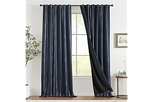 jinchan Boho Blackout Curtains, Blue Curtains 96 Inches Long