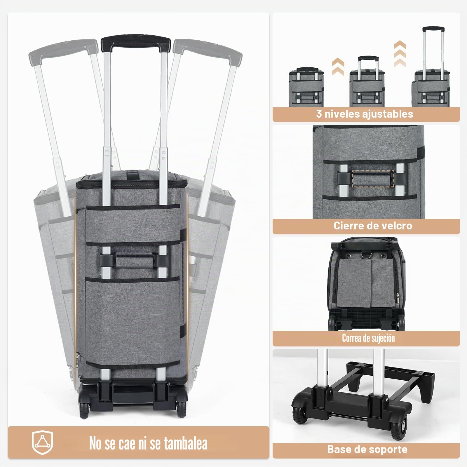 Bolsa de Ropa con Ruedas, Bolsa de Viaje Gran para Equipaje, Bolsa de Ropa para Viaje 3 en 1 para Hombres y Mujeres, Garment Duffle Bag (47L, Gris)