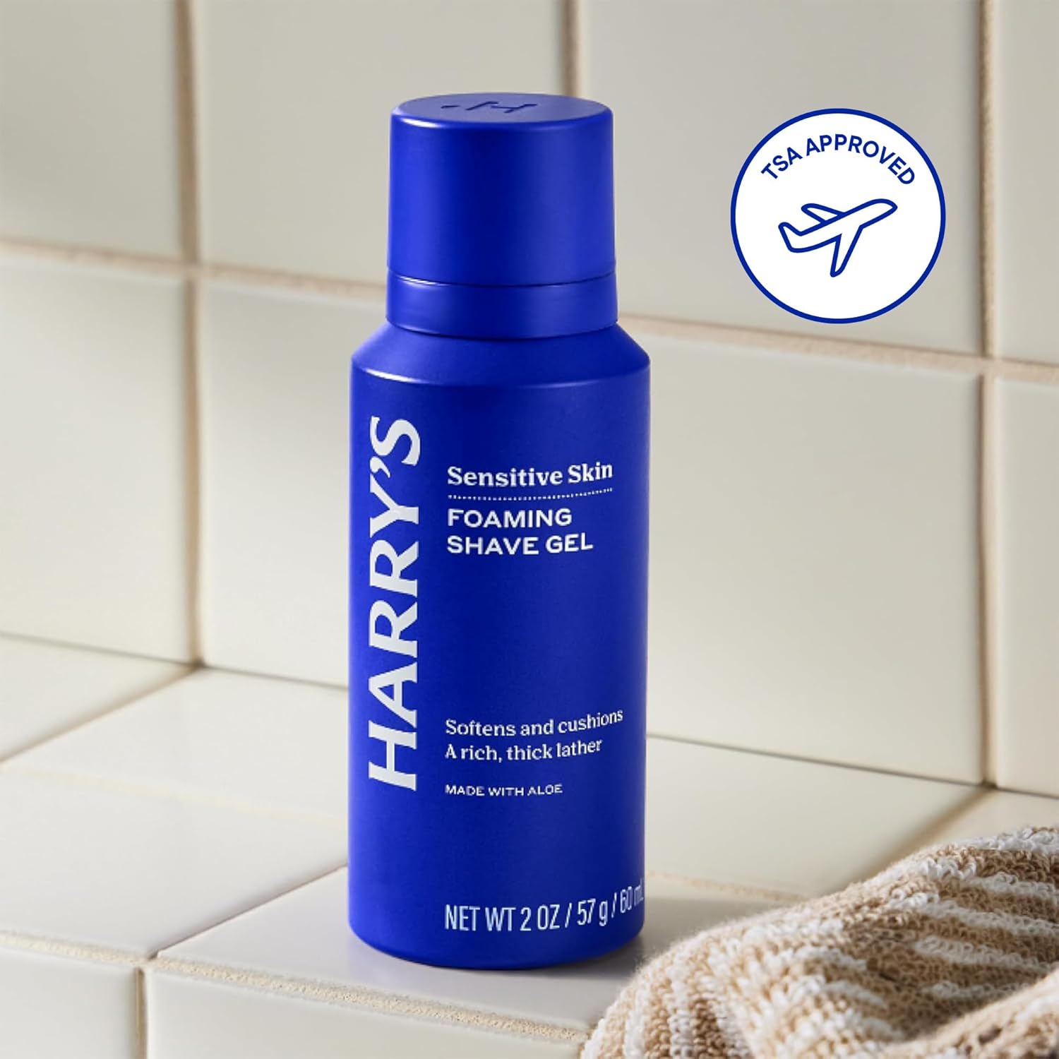Harry's Travel Shaving Kit for Men - Toiletry Bag, Razor, Foaming Shave Gel, and Blade Cover -Travel Size Toiletries