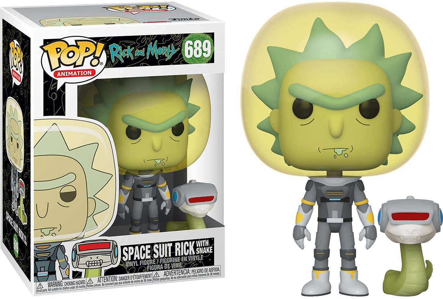 Funko Pop! Animation: Rick and Morty - Space Suit Rick w/Snake, Action Figure - 45434
