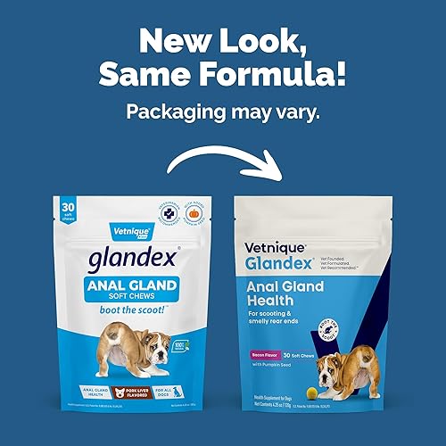 Miniatura 26 de Glandex - Premios masticables suaves con calabaza para tratar las glándulas anales de perros, 120 masticables con enzimas digestivas, suplemento