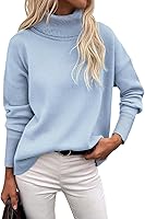 Zeagoo Women's Oversized Turtleneck Sweater: Chunky Knit Pullover High-Low Hem Fall Winter Trendy Jumper Top