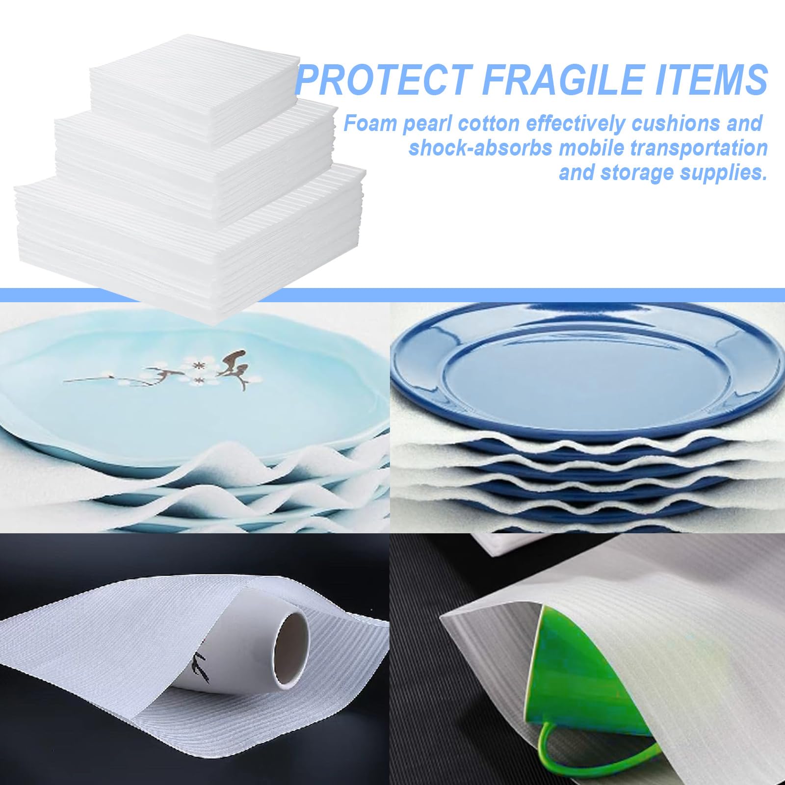 100 Fogli Schiuma Per Imballaggio - Protezione Per Piatti E Oggetti Fragili - Foto 6