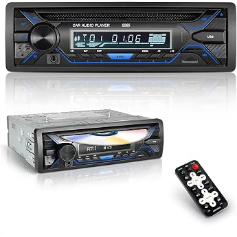 1Din Car Audio Media DVD CD Player Bluetooth Car AUX USB MicroSD Radio FM AM RCA 12V Compatible Music for iPhone Android