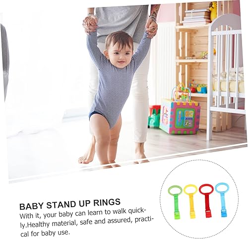 IMIKEYA 4Pcs Pull up Handles for Baby Playpen Sturdy Standing Pull Rings for Infant Walking Training and Activity Center Support