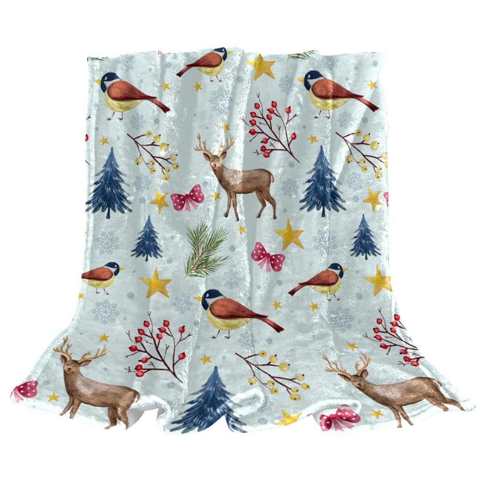 Couverture polaire oiseau d'hiver contre les frissons : le plaid chaud en microfibre douce
