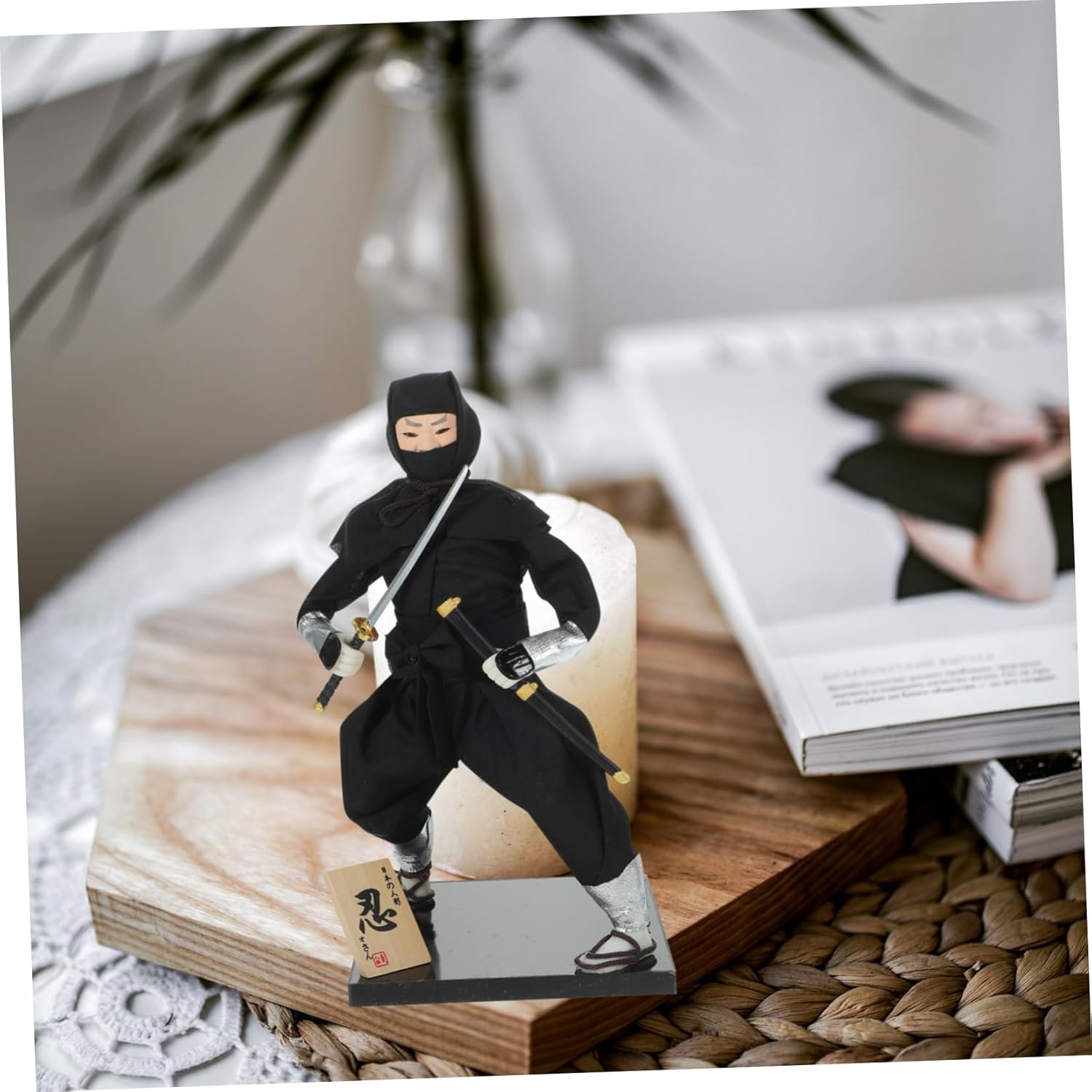 VICASKY Japanese Style Ninja Doll Home Decor Japanese Figure Ninja Doll Ornament for Office