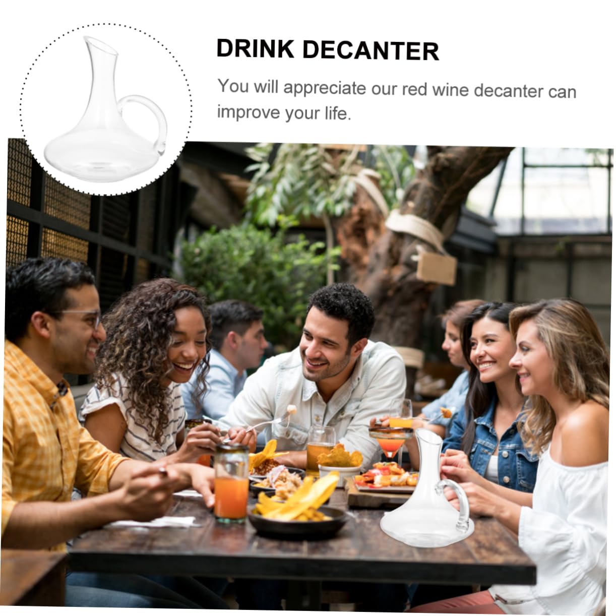 FUNOMOCYA 1Pc Transparent Wine Decanter Glass Wine Dispenser with Unique Design for Storing and Serving Wine Beer Vodka and More Home Decor