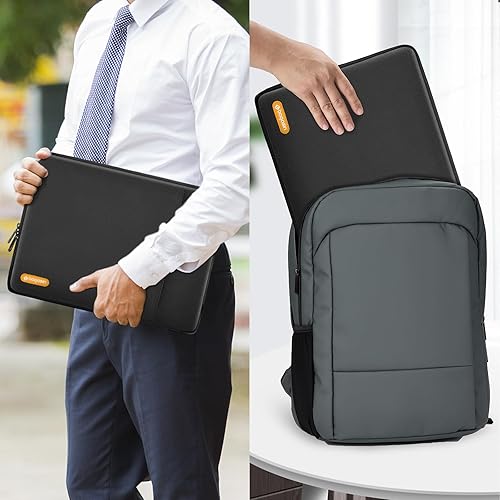 Miniatura 6 de Bagasin Funda para laptop de 15, 15.6 y 16 pulgadas, con bolsillo para accesorios, resistente al agua con protección de 4 capas, bolsa de transporte