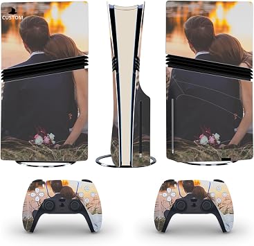 Custom Vinyl Skin Sticker for PS5 Pro Controllers and Console, Personalized Fully Body Protective Decal Cover for PlayStation 5 Pro Disc Edition, Gift for He Compatible for PS5 Pro Disc Version