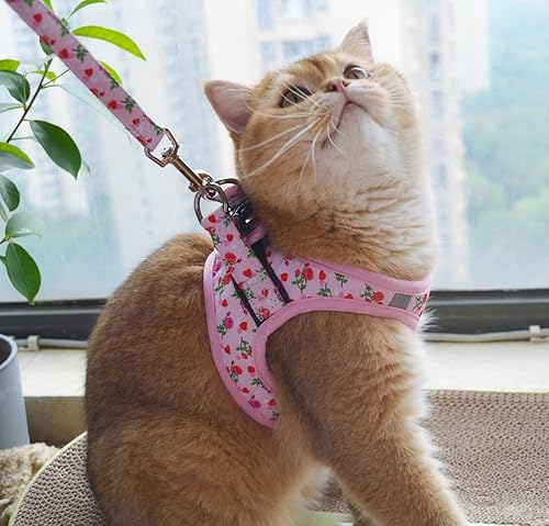 Miniatura 4 de Moonpet Step in - Juego de correa de arnés para perro para el día de San Valentín, arnés reflectante de malla acolchada sin tirones para gatos,