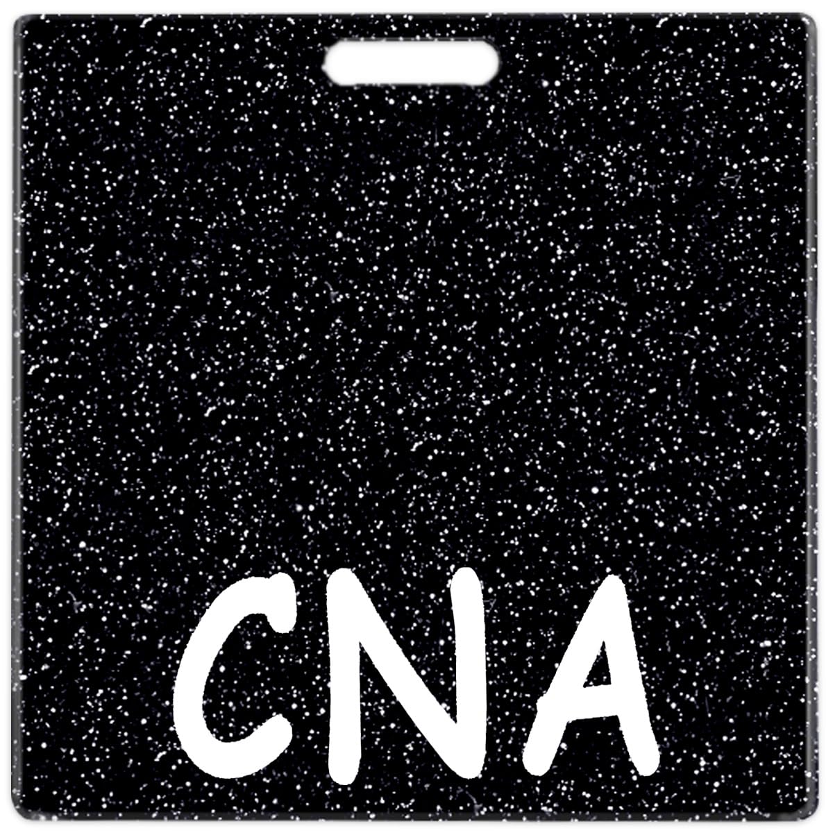 Abamilaka Glitter CNA Badge Buddy Card Holder Black Bling Badge Reel Buddies Coworker Nurse Gifts for Women Acrylic Nursing Accessories Horizontal ID