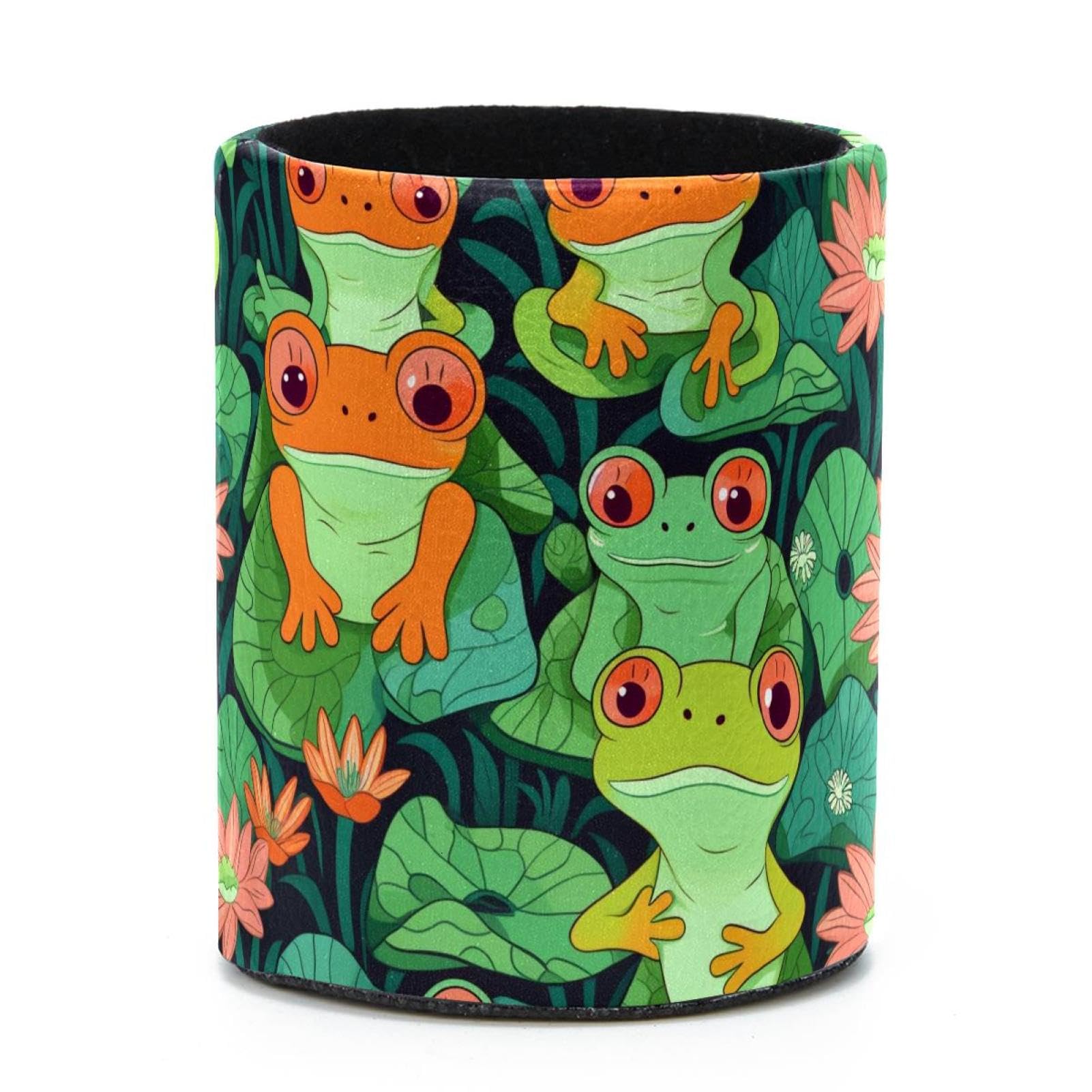 VAPOKF Round Pencil Holders for Desk, Cute Frogs Pen Holders Pen Pot Makeup Brushes Storage Desktop Stationery Supplies Organiser for Home Office