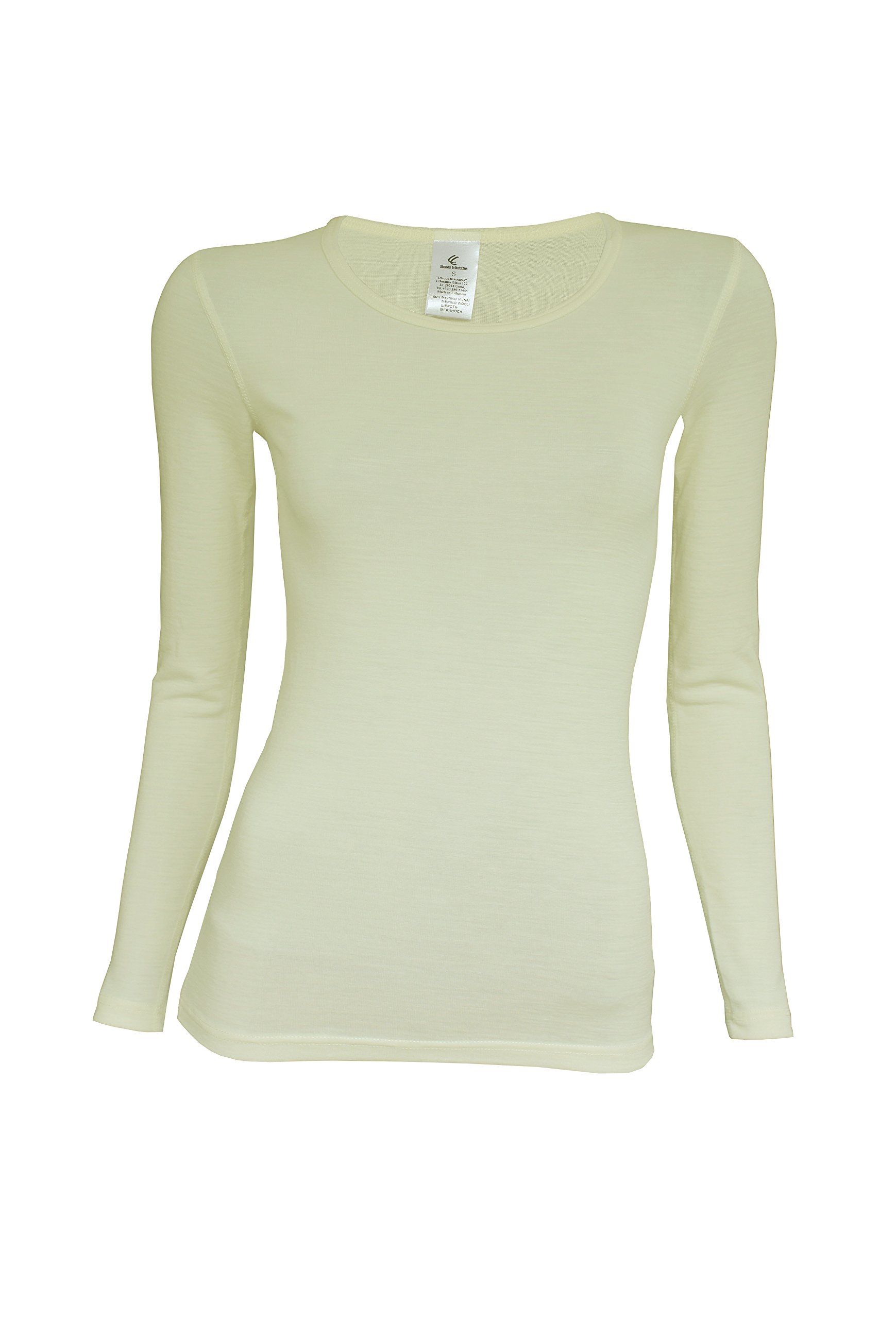 UTENOS camiseta térmica de manga larga para mujer 100% lana de merino, fabricada en la UE