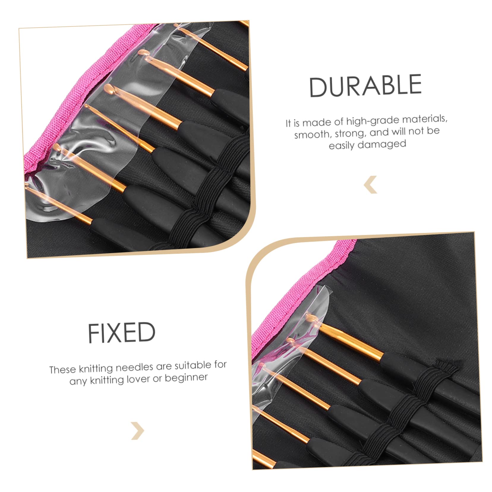 3 Juegos ganchillo negro pañuelos fular hat agujas ganchillo calcetines de knitting puntada patas enhebrador tejeduría manos agujas de coser de aluminio suéter crochet agujas