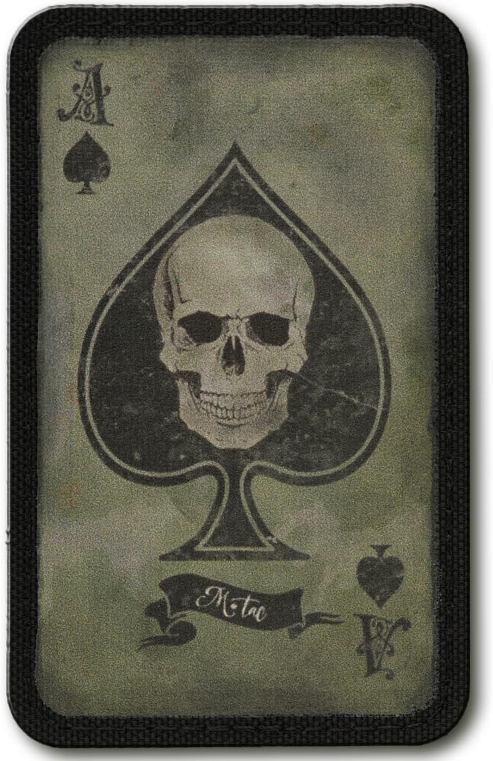 M-Tac Ace of Spades Death Card Tactical Morale Patch Army Combat Hook Fasteners Print black