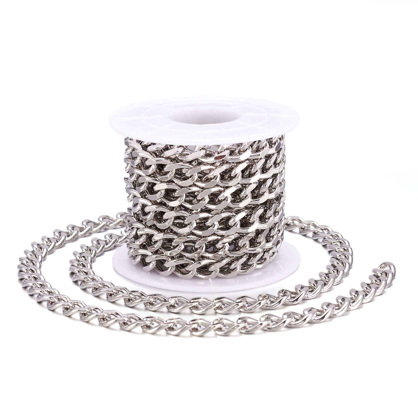 Chaîne de bordure en laiton Crafans 3m platine pour création de bijoux DIY