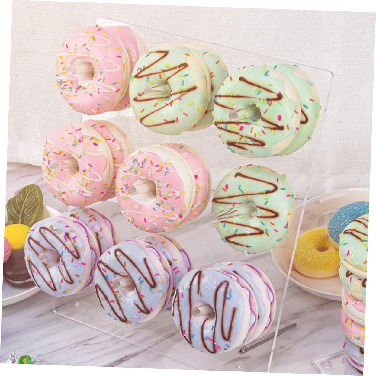 DECHOUS 1pieza Soporte De Donuts De Acrílico Transparente Para Decoración De Fiesta y Bakery Para Cumpleaños y Bodas