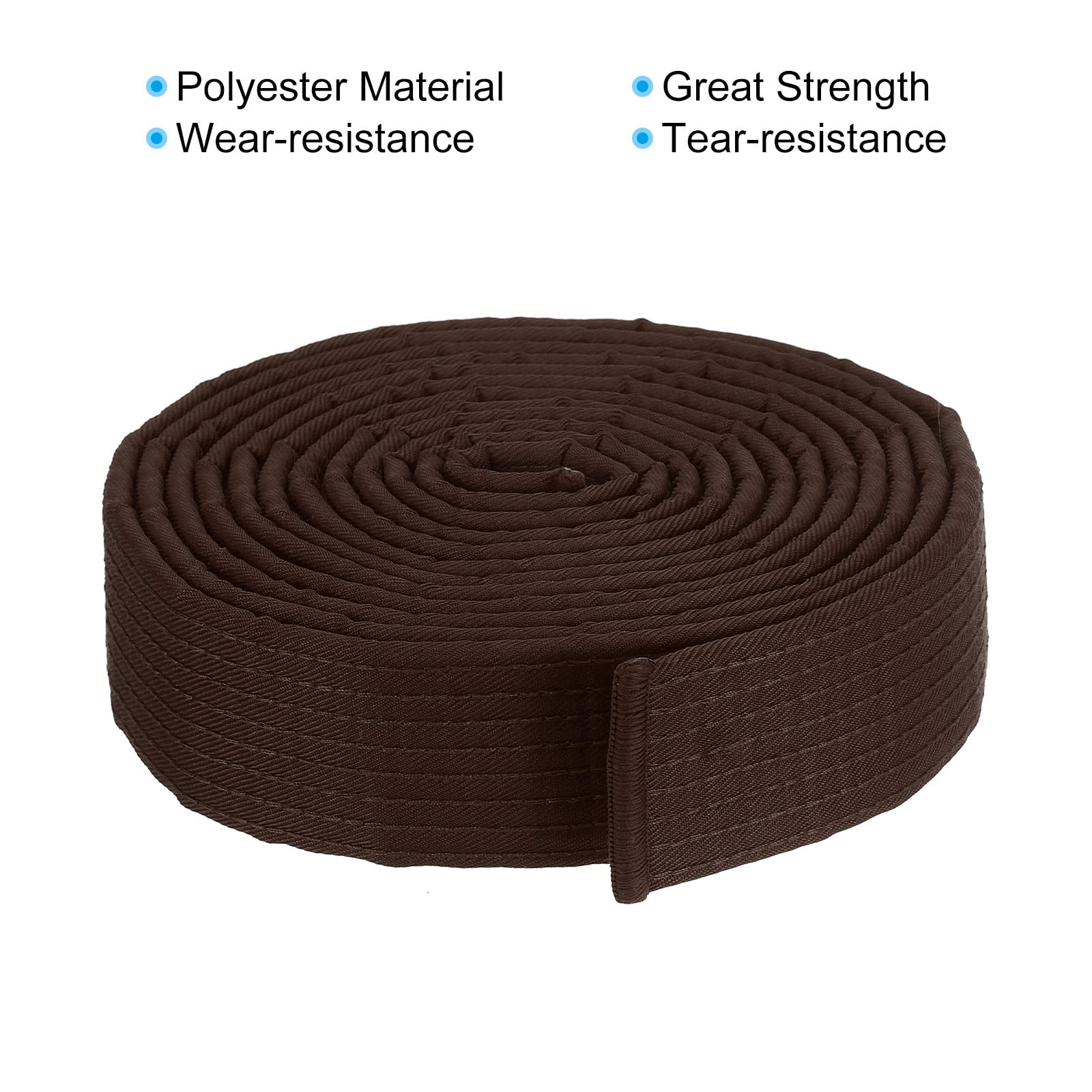 PATIKIL Judo kolorowy pasek rankingowy 3,8 cm x 10,5 m, 3,2 m, poliester sztuki walki judo karate pas do trenera praktyki dydaktycznej, brązowy