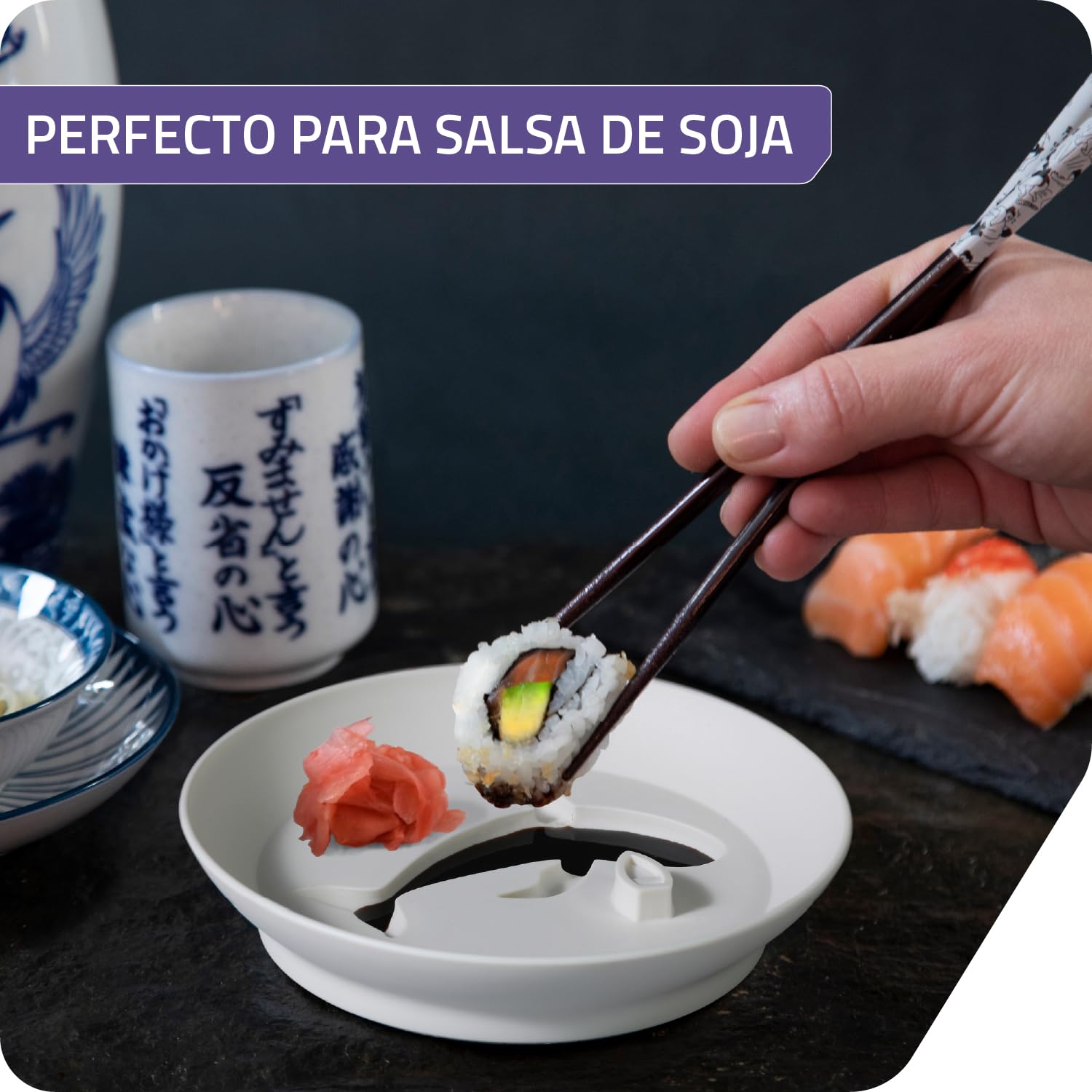 PELEG DESIGN Dip Sea Plato para Salsas Ballena – Recipiente para Aceite de Oliva y Vinagre Balsámico, Cuenco para Soja y Aperitivos, Diseño Divertido y Original, Apto para Lavavajillas