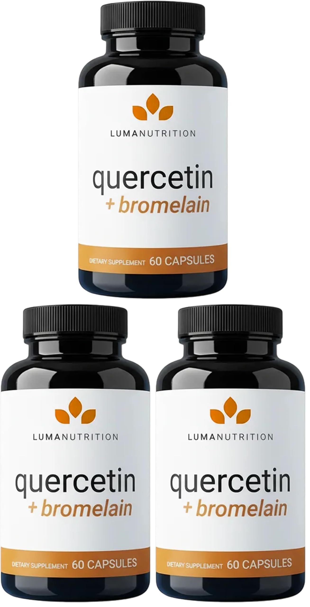 Luma Nutrition Quercetin with Bromelain Supplement 500mg - 60 Capsules (Pack of 3)