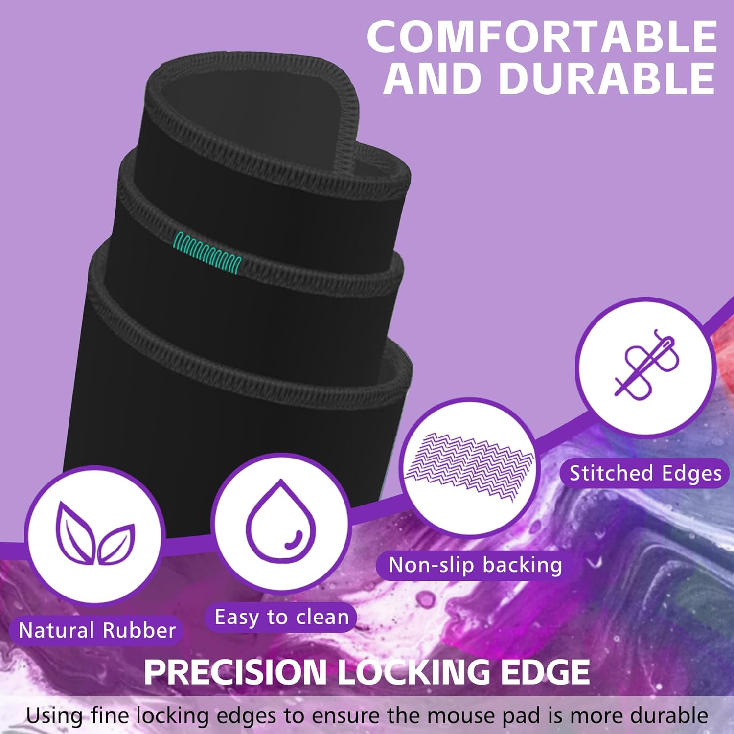 Desk Mat, Colorful Letter G Extended Gaming Mouse Pad Large, 35.4"x15.7" Big Mouse Pad with Non-Slip Base and Stitched Edge, Long Computer Keyboard Mouse Mat for Home Office Work - Image 3