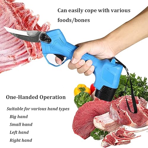 Miniatura 4 de Tijeras de cocina eléctricas resistentes con batería recargable de 2000 mAh, huesos de acero inoxidable inalámbricos profesionales, tijeras de