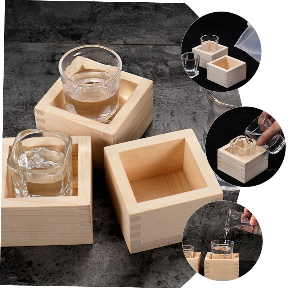 Set De 2 Verres à Saké En Verre Avec Boîte En Bois Traditionnelle Japonaise - Lavables Au Lave-vaisselle Et Micro-ondes - Cadeau Déco