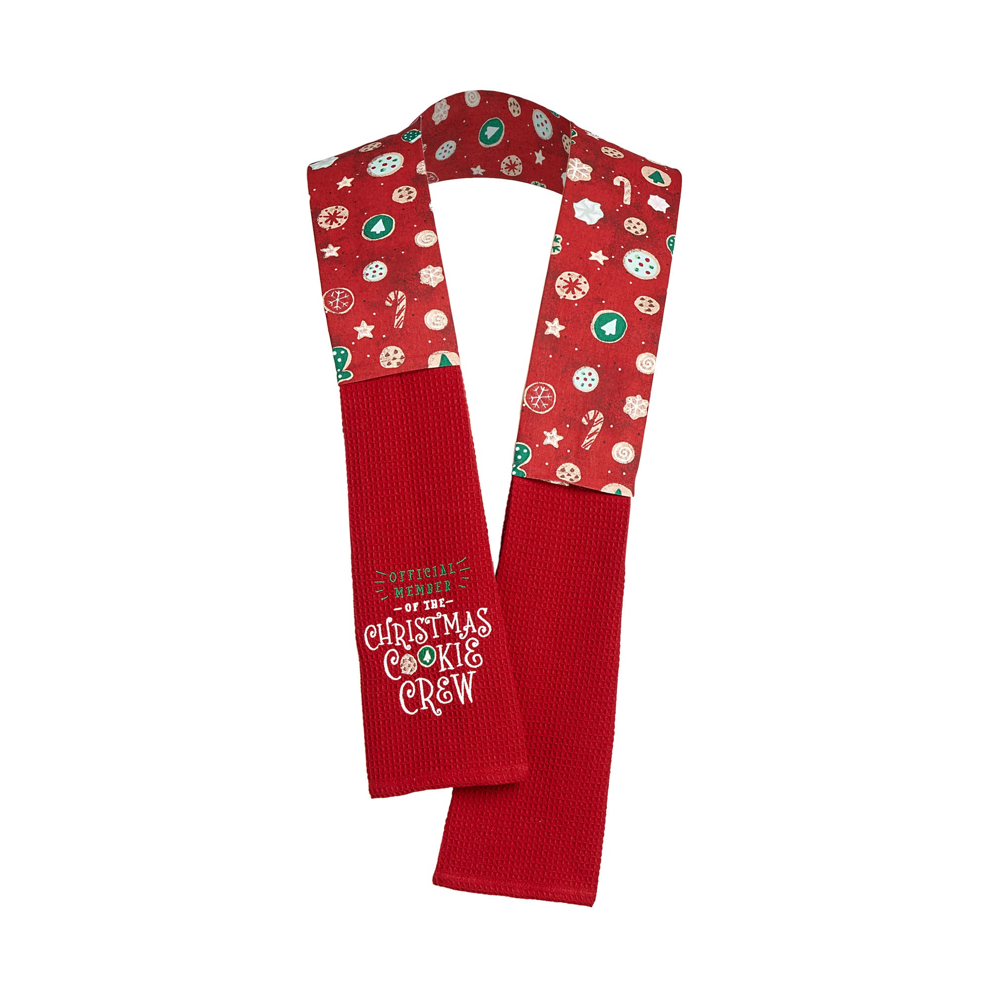 DEMDACO Christmas Cookie Crew Red and White 4 x 69 Inch Cotton Fashion Kitchen Boa Scarf