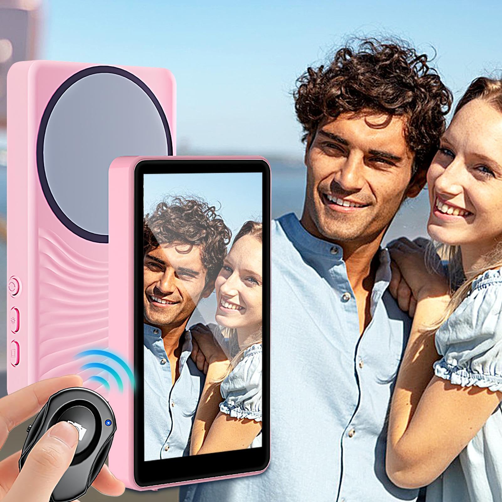 Monitor Selfie Per Telefono Per Videoriprese Monitor Selfie Senza Fili con | Accessorio Smartphone Senza Ritardo per Vlog, Foto, Video e Live Streaming