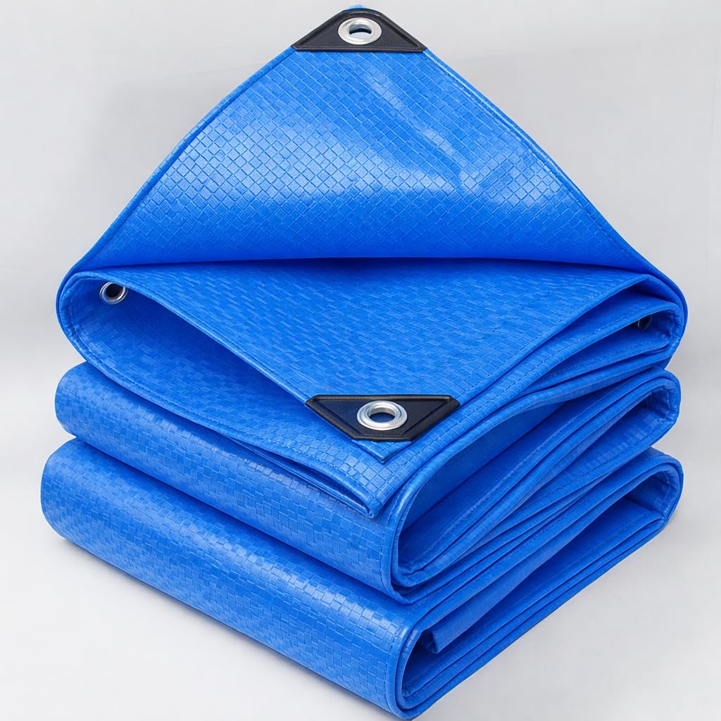 Waterproof Tarpaulin Sheet for Balcony Shade, Household Use, Garden Furniture & 2-Wheeler Cover | 80 GSM Light Duty Tirpal with UV Protection (Blue, 6×6 FT)-image-17