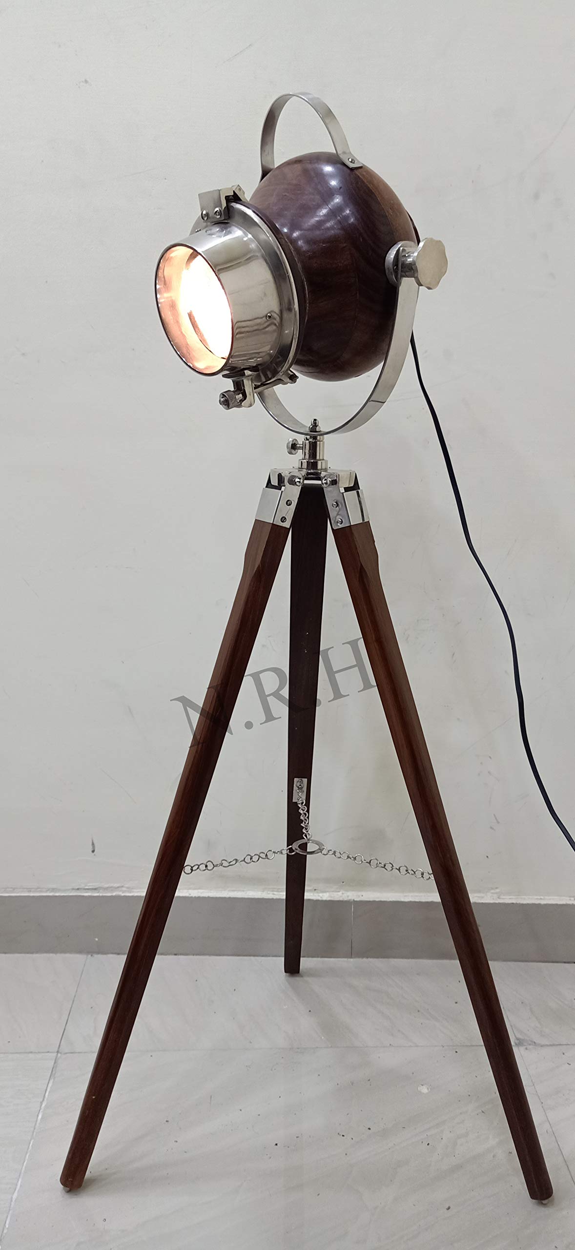 Designer Spotlight Lampada da terra in legno Treppiede Stand Hollywood Studio Lampada