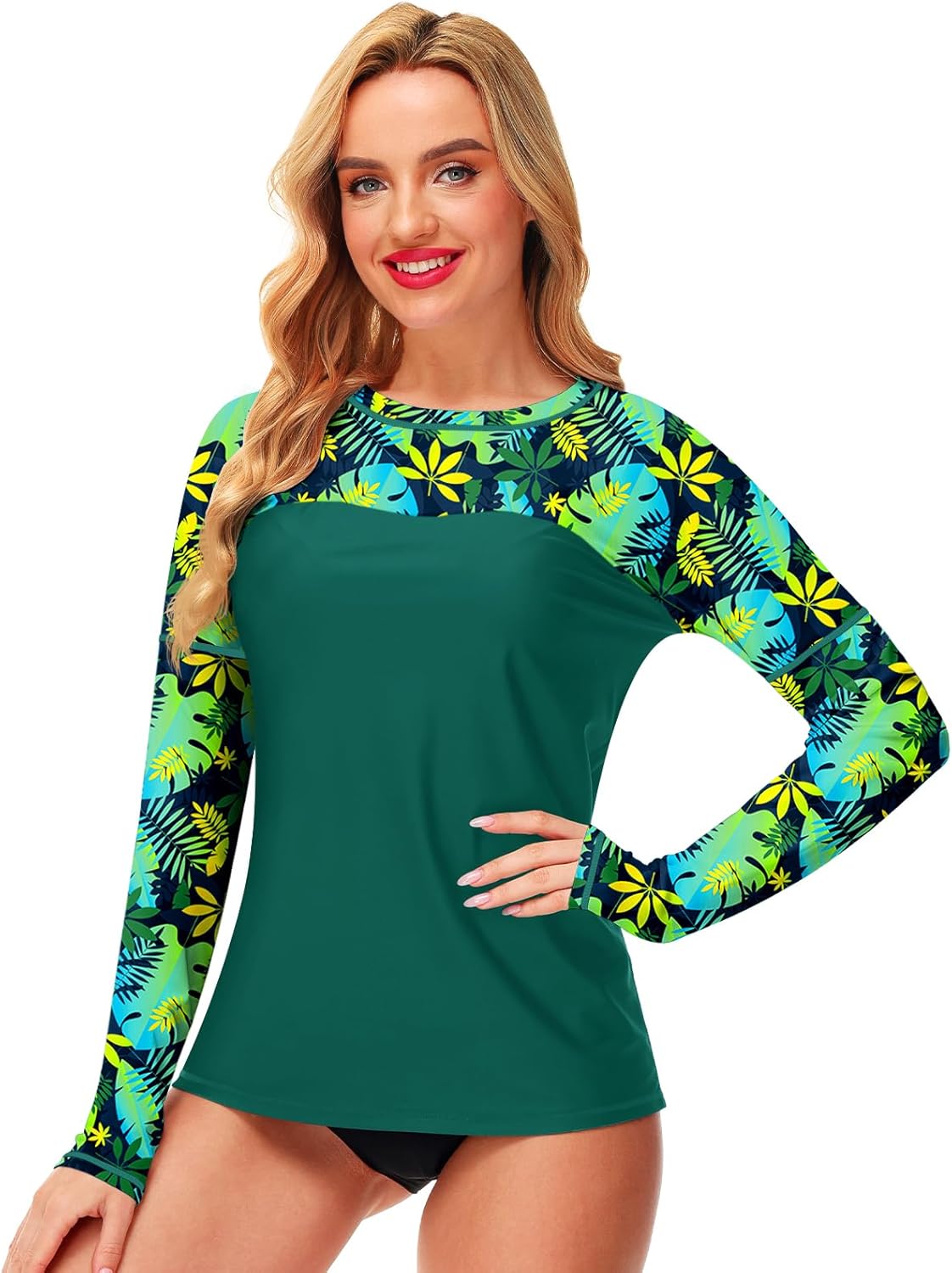 Deerose Womens Rash Guard Long Sleeve Sun Protection Shirts for Swimming - Image 4