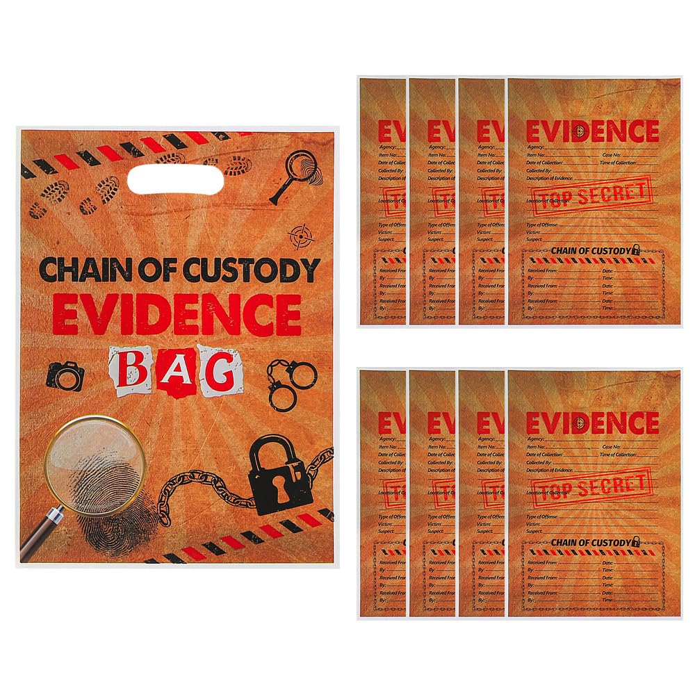 50 Packs Evidence Print Gift bags Detective Party Cellophane Bag for Treat Candies Donuts(evidence bag)