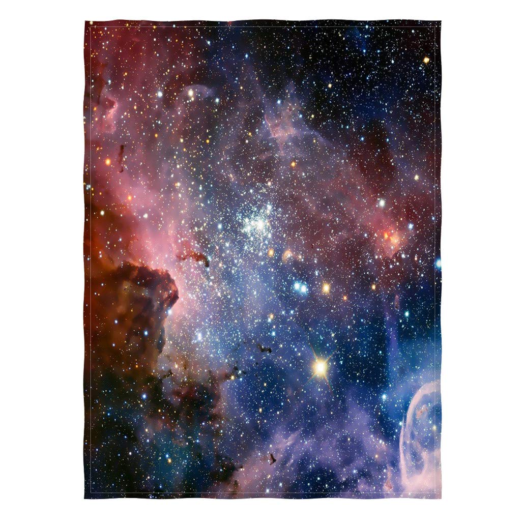 Couverture de Canapé Spatiale, Couverture Polaire Galaxie Couverture Peluche Confortable pour Voyage Canapé Fauteuil Lit Couples Hommes Femmes, 200 cm x 150 cm, Multicolore
