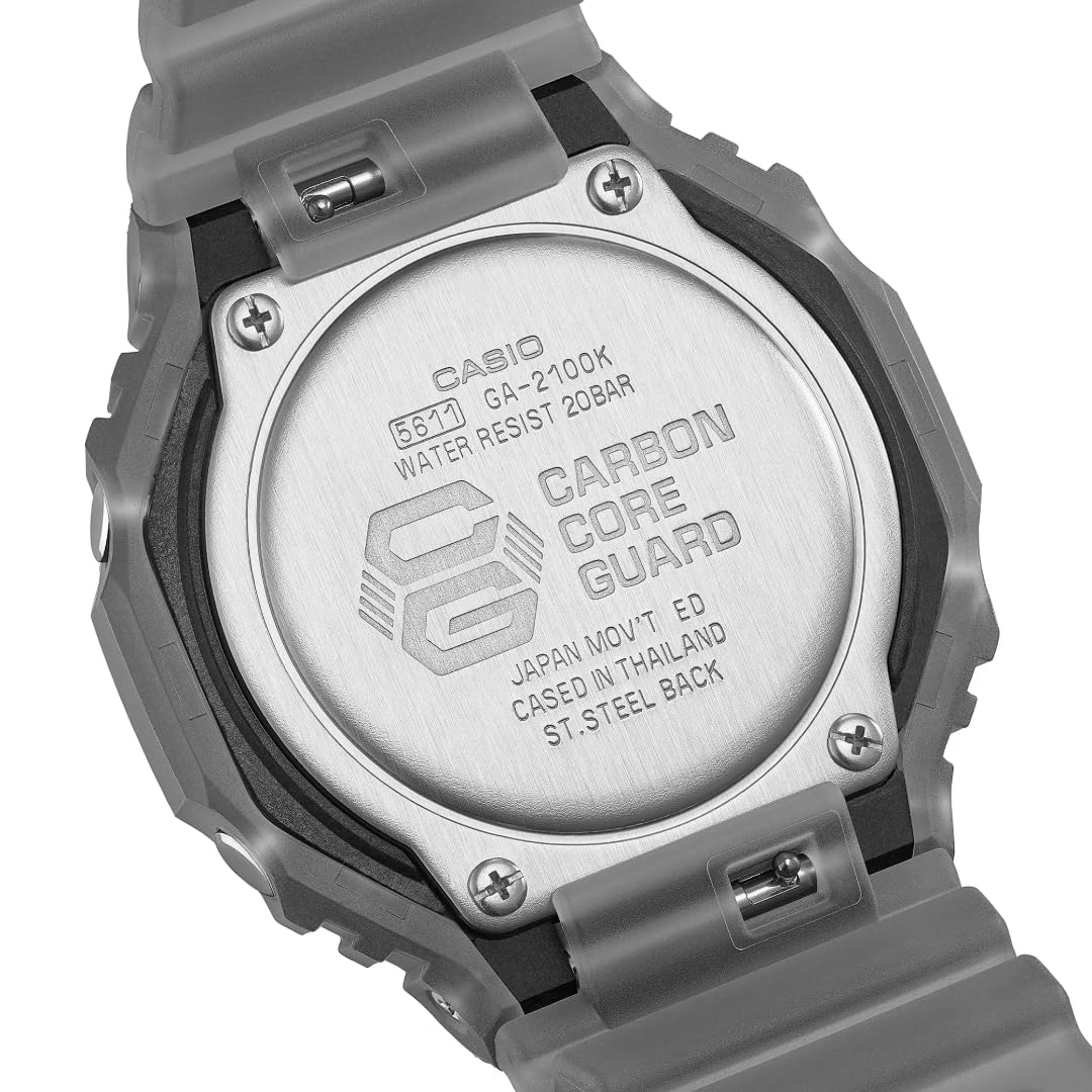 Casio G-Shock Smoke Light Analog-Digital Gray Resin Watch GA2100K-1A - 4