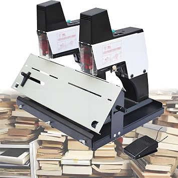 Electric Saddle Stapler,Automatic Rapid Binder Machine,with Pedal,Adjustable Thickness,1-9 Levels of Intensity,for Office Double